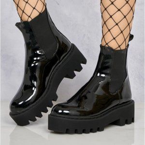 Lamoda Patent Whistler Chelsea Boots NWOT